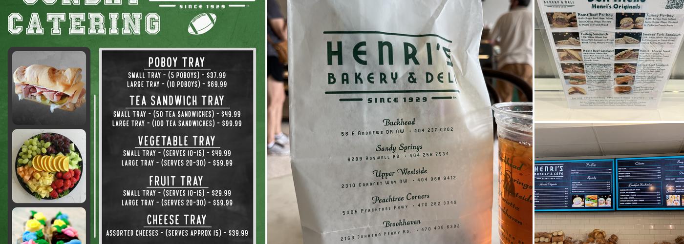 Henri's Bakery & Deli Menu