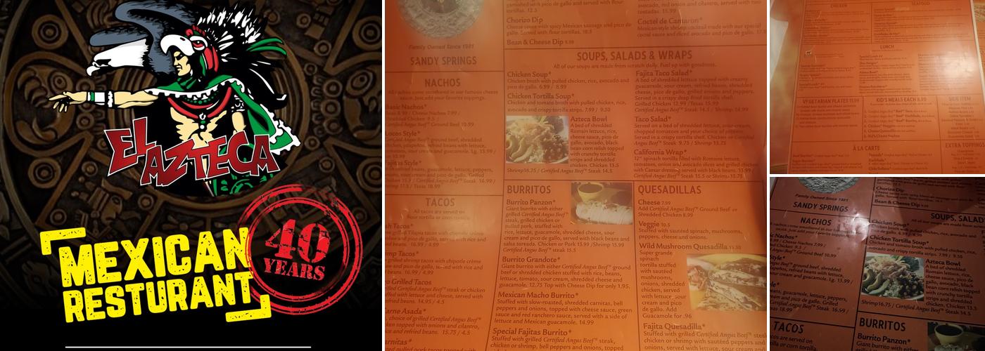El Azteca Menu