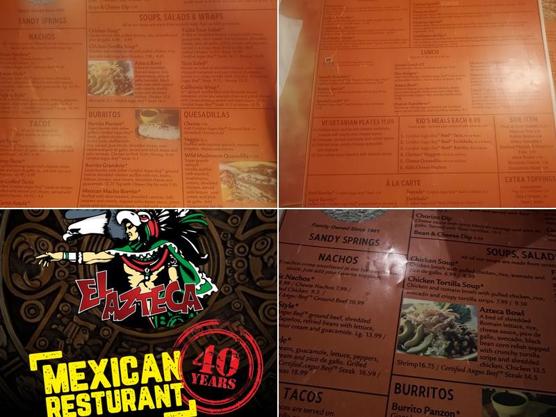 El Azteca Menu
