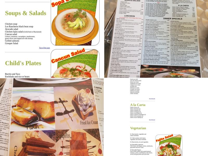 Los Rancheros Mexican Restaurant Menu