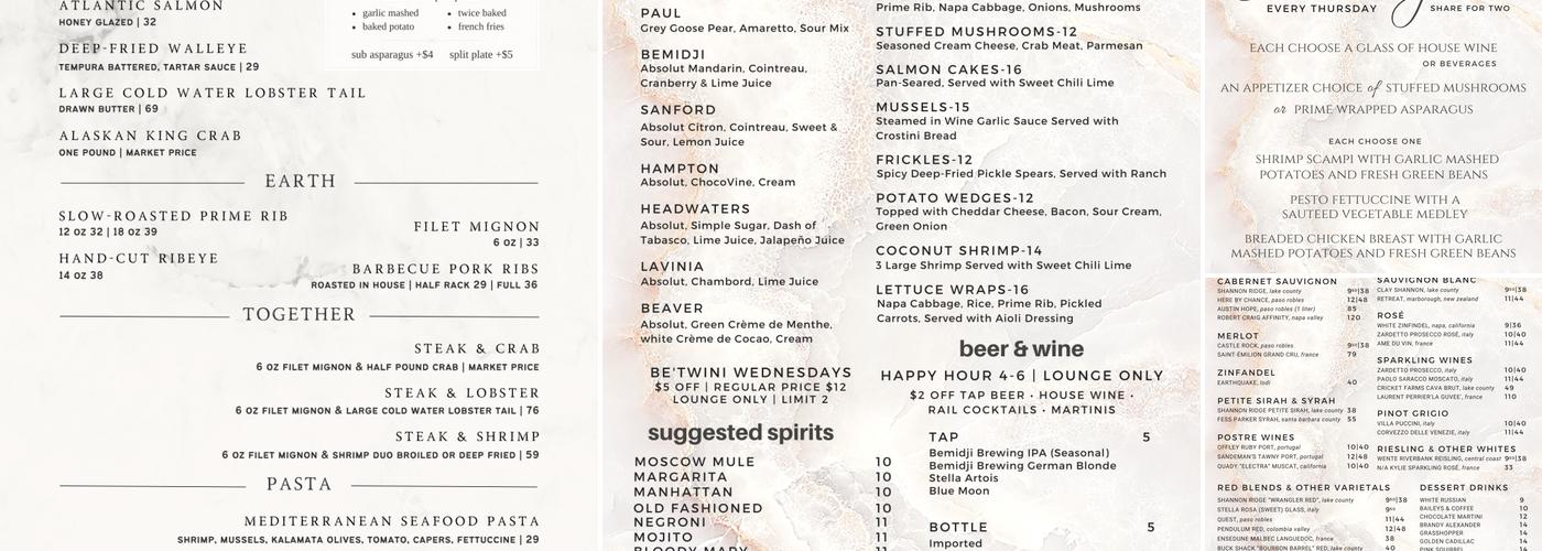 Sparkling Waters Menu