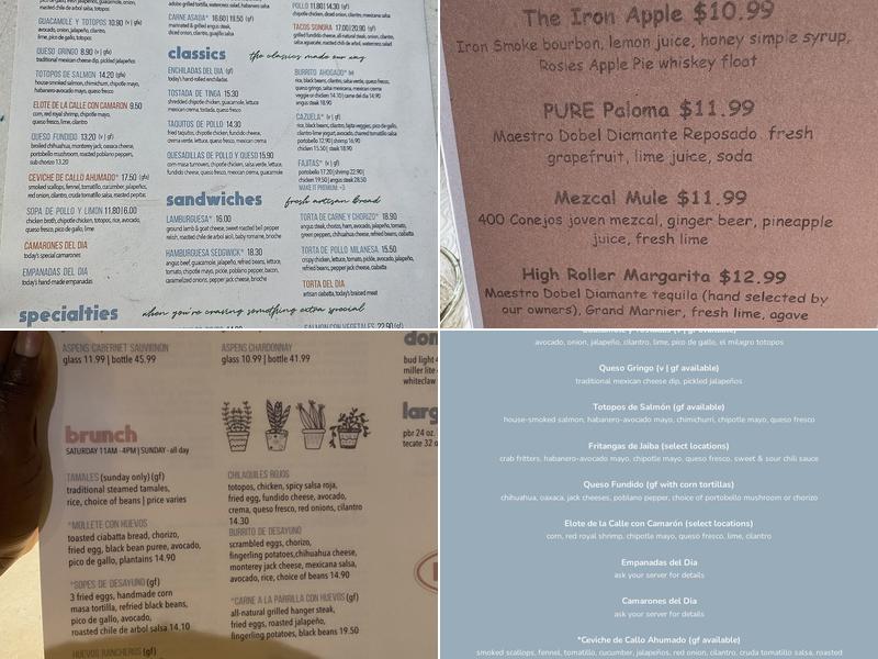 Pure Taqueria Brookhaven Menu