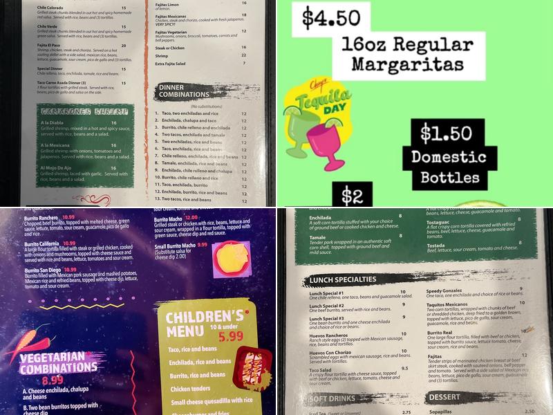 El Paso Menu