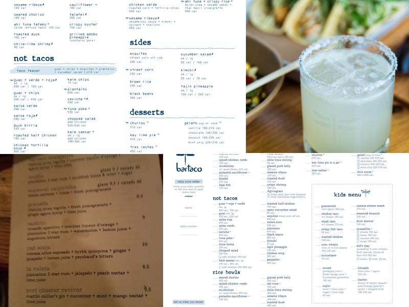 bartaco Menu