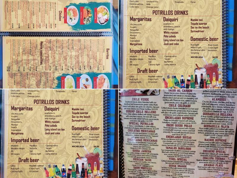 Los Potrillos Mexican Restaurant Menu