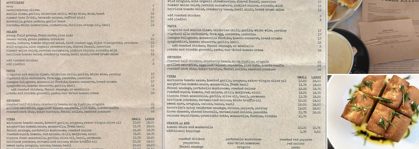 Pizza Antica Menu