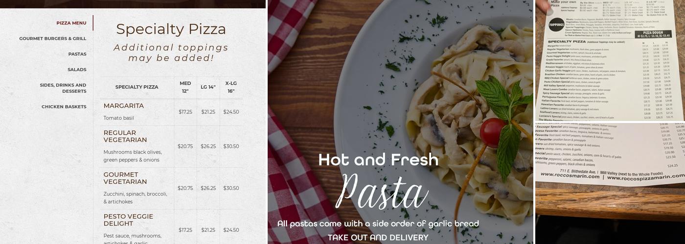 Rocco's Pizza Menu