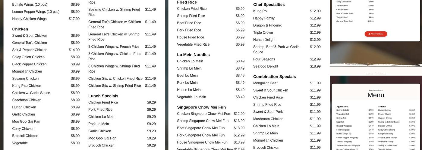 China Kitchen Menu