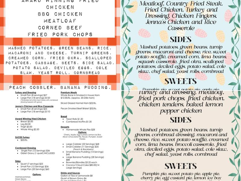 Matthews Cafeteria Menu