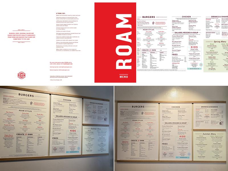 Roam Artisan Burgers Menu
