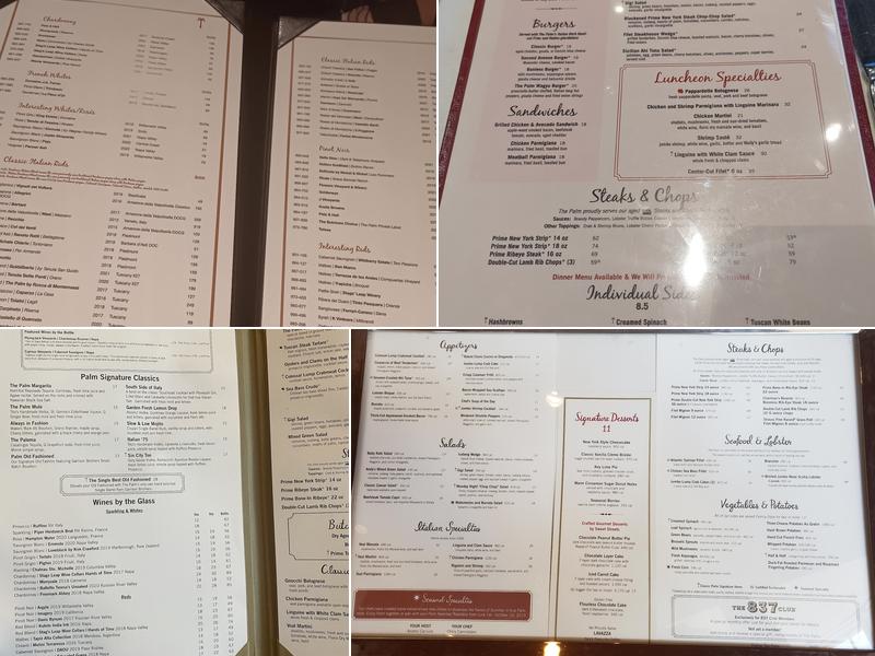 The Palm - Atlanta Menu