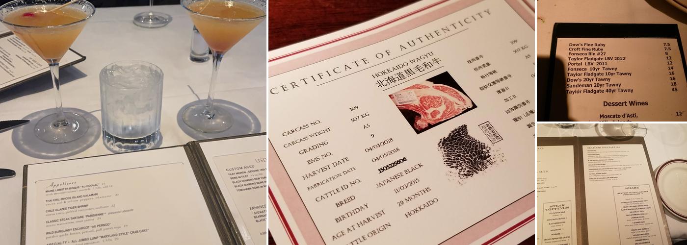 Chops & Lobster Bar Menu