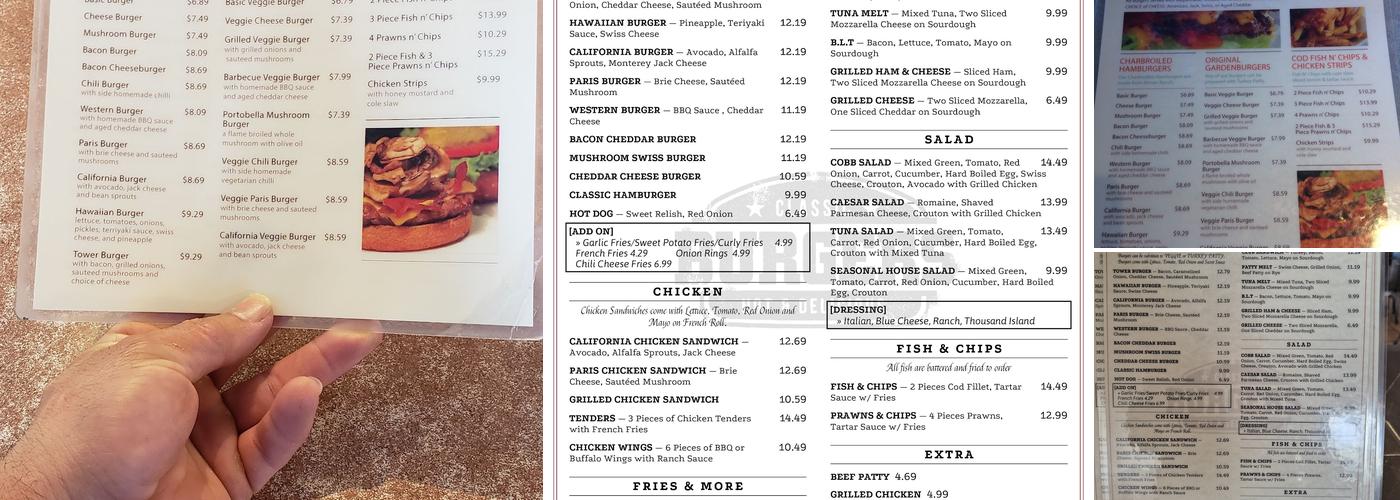 Tower Burger Menu