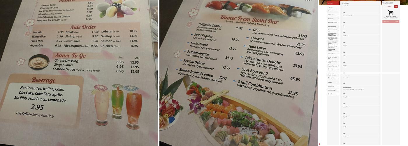 Tokyo Sushi & Steak House Menu