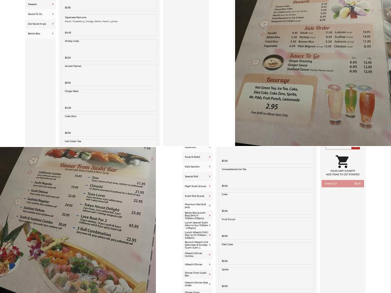 Tokyo Sushi & Steak House Menu