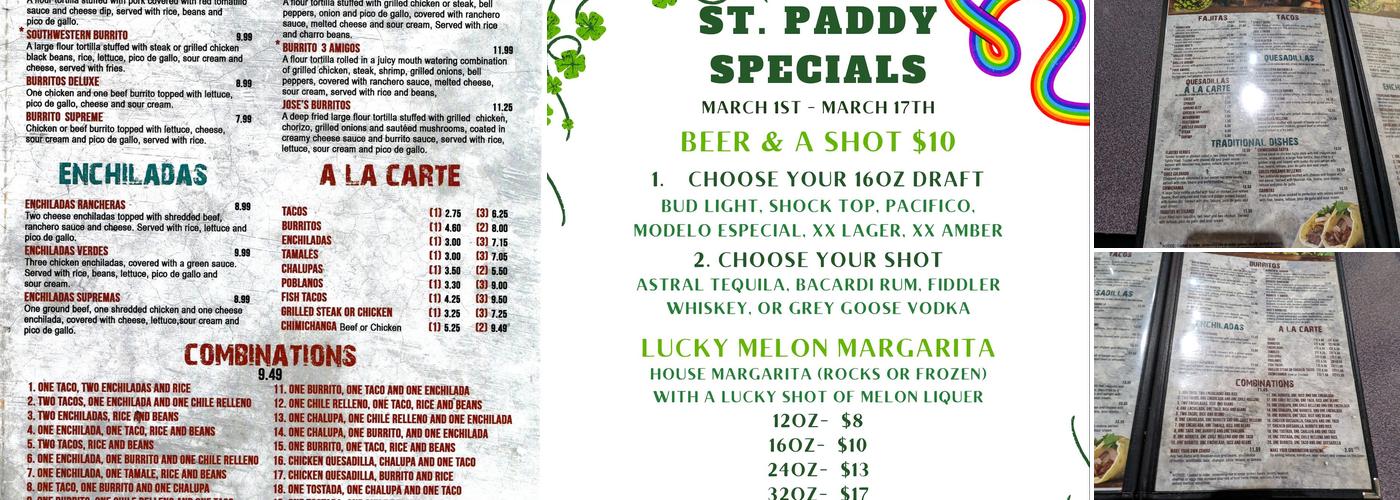 3 Amigos Mexican Bar & Grill Menu