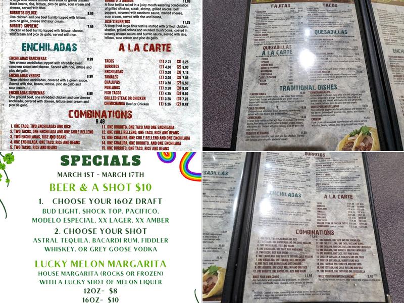3 Amigos Mexican Bar & Grill Menu