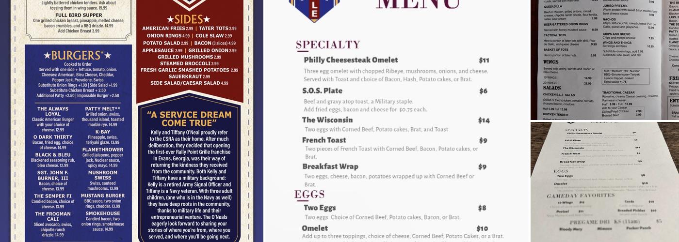 Rally Point Grille Menu
