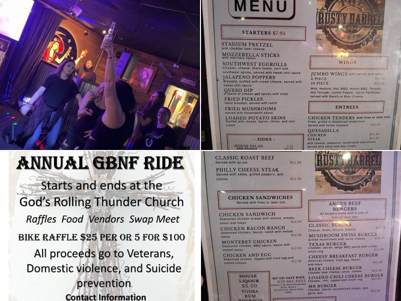 Rusty Barrel Menu