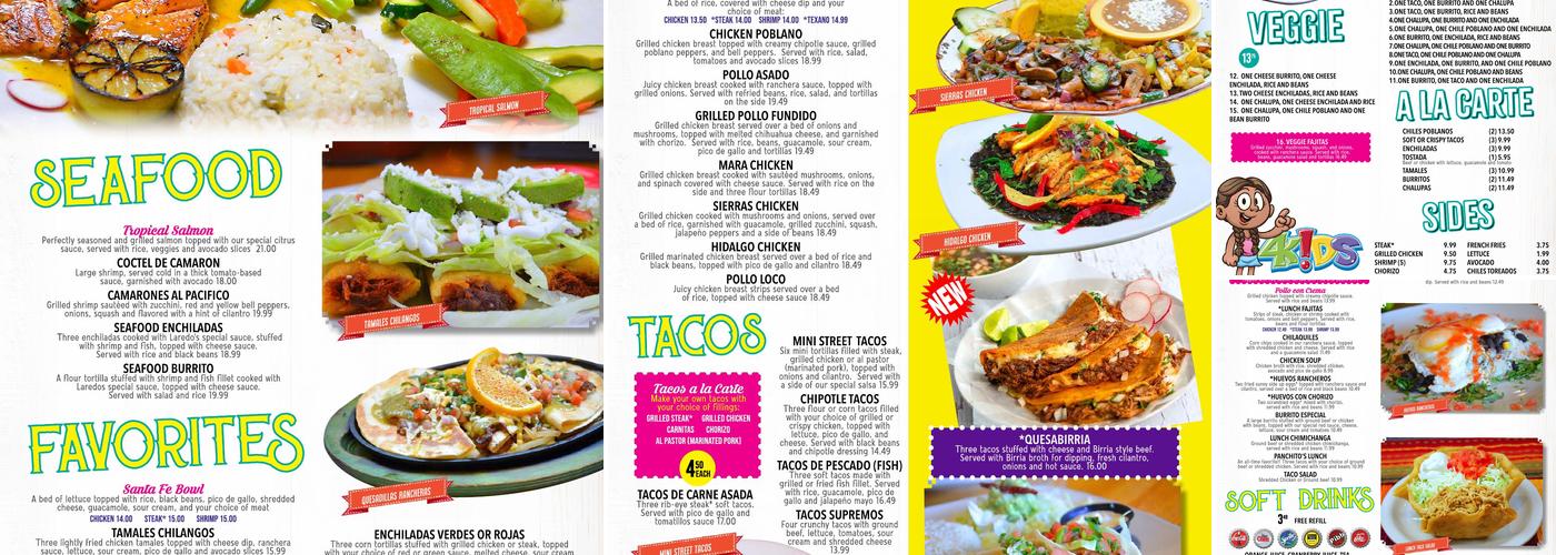 Laredos Mexican Bar & Grill Menu