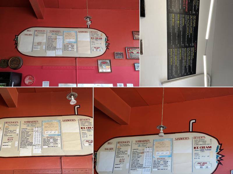 Marina Submarine Menu