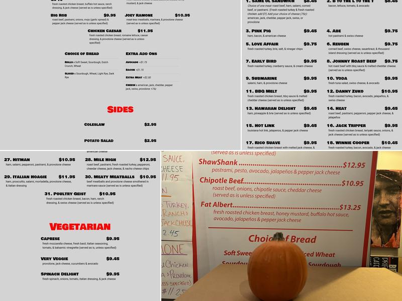 Bite Me Sandwiches Menu