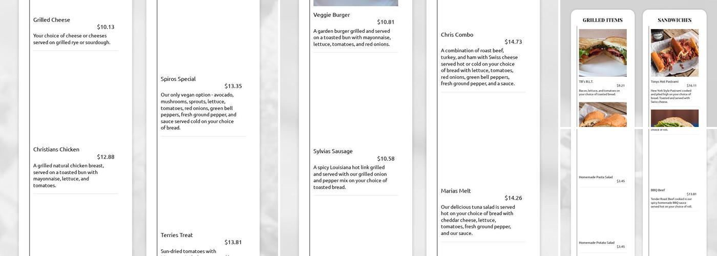 AK Subs Menu
