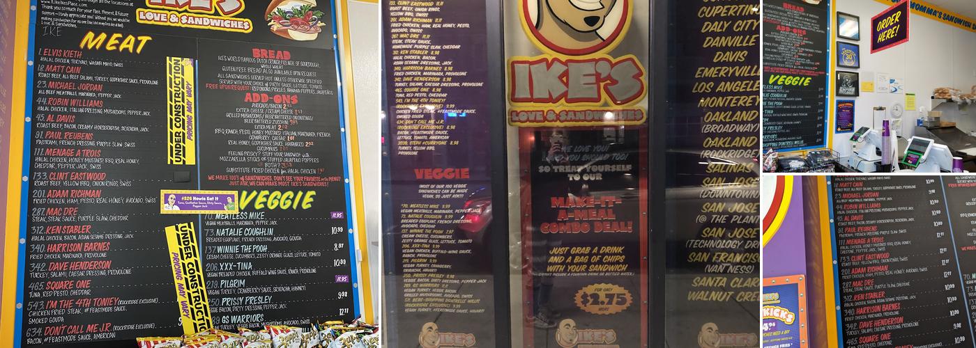 Ike's Love & Sandwiches Menu