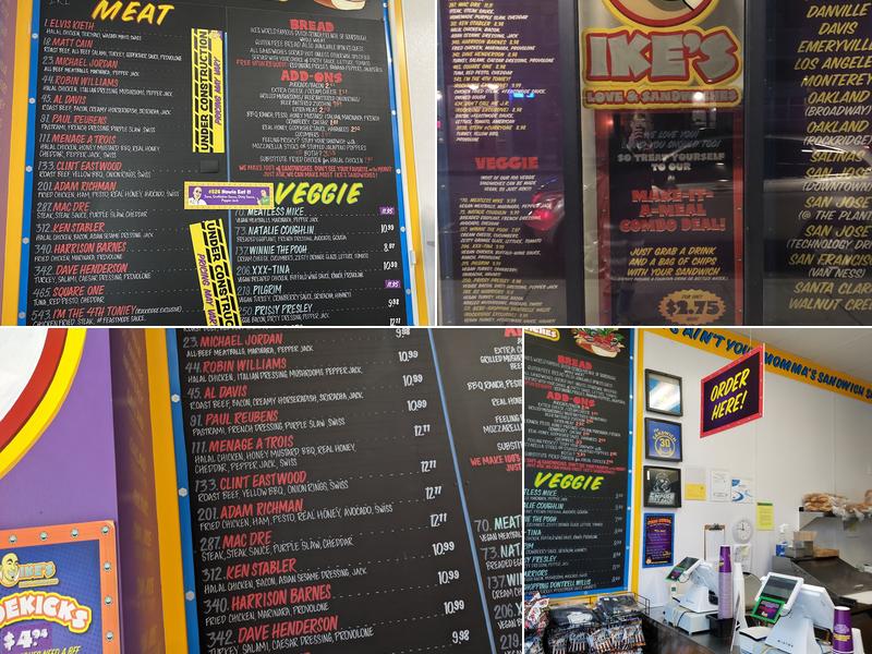 Ike's Love & Sandwiches Menu