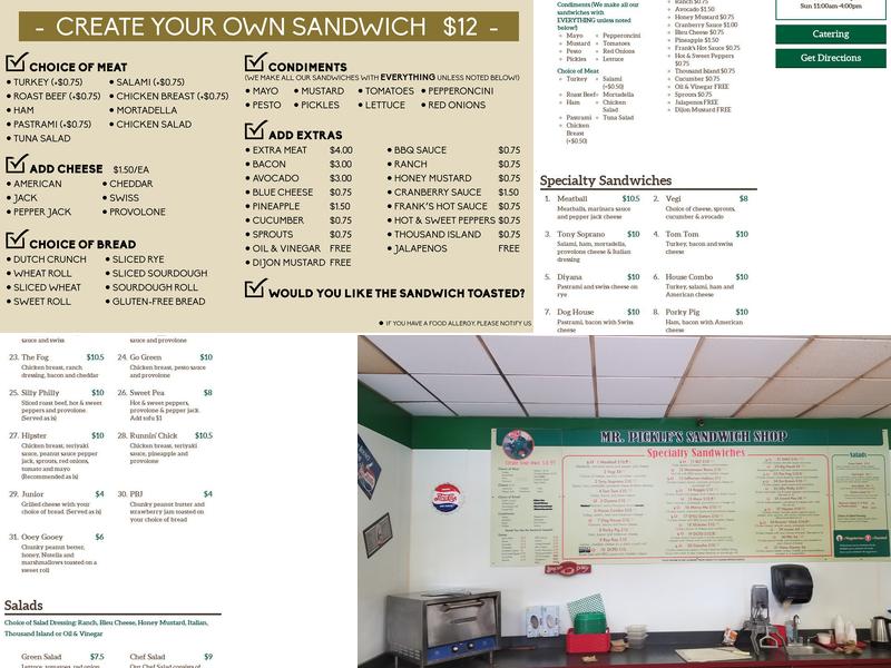 Mr. Pickles Menu