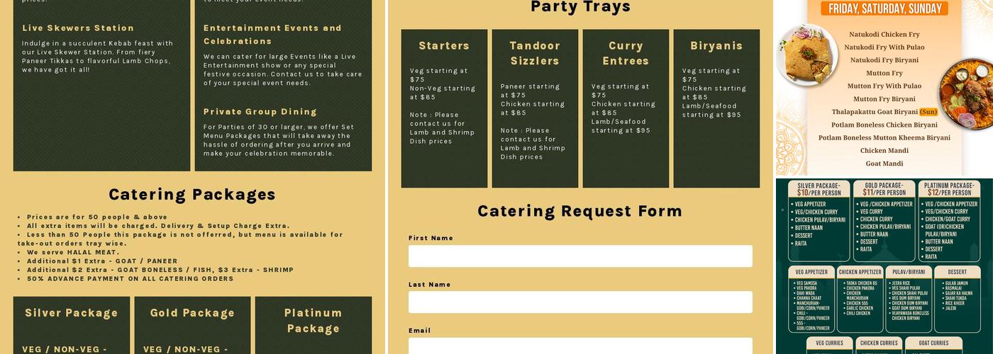 Bawarchi Biryanis Atlanta Menu