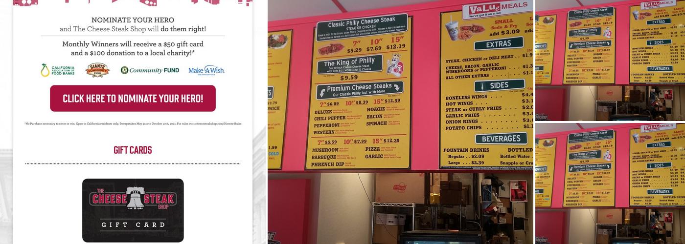 The Cheese Steak Shop Menu