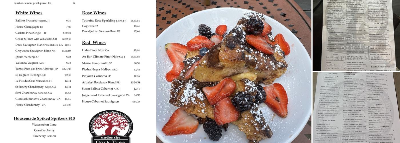 Under The Cork Tree Menu