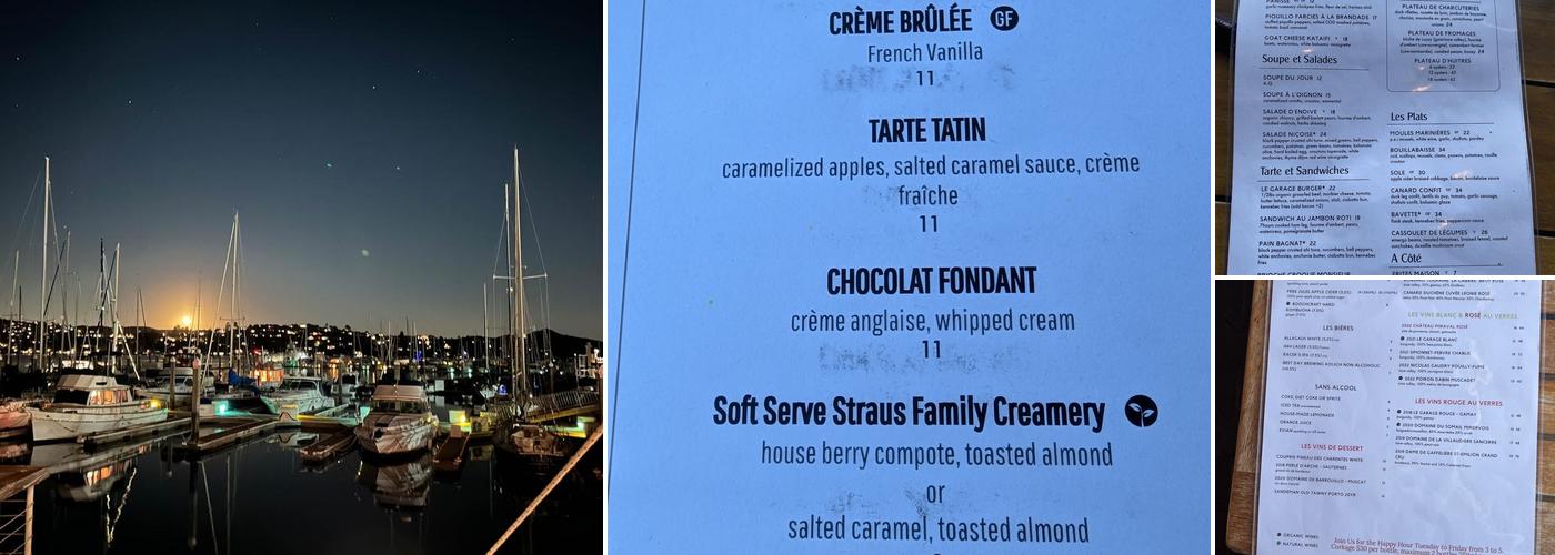 Le Garage Menu