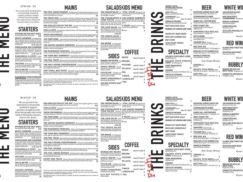 Fish. Menu