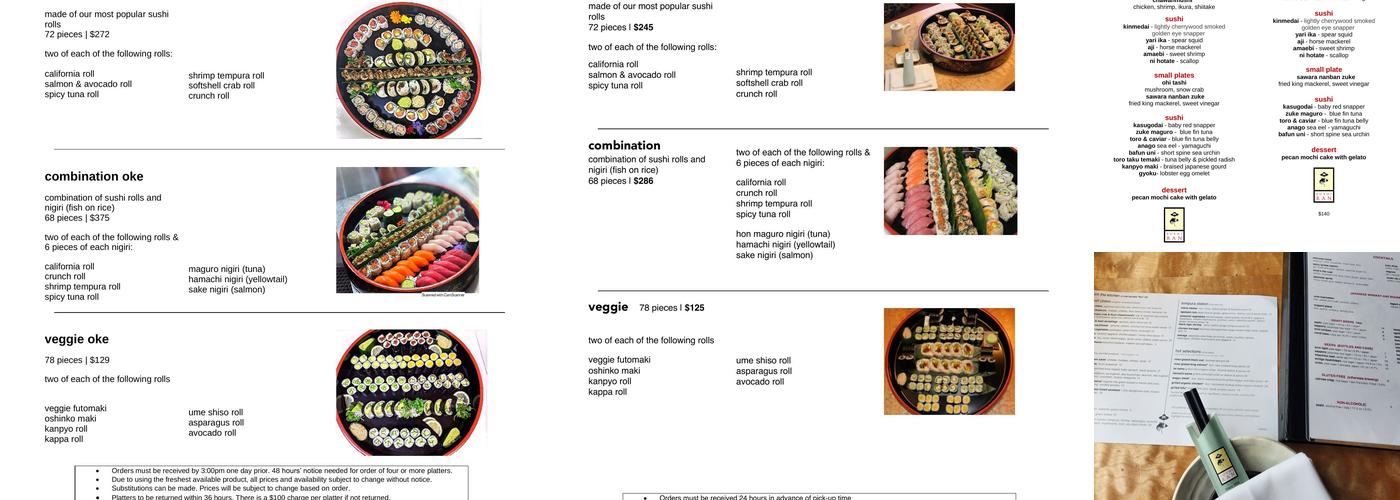 Sushi Ran Menu