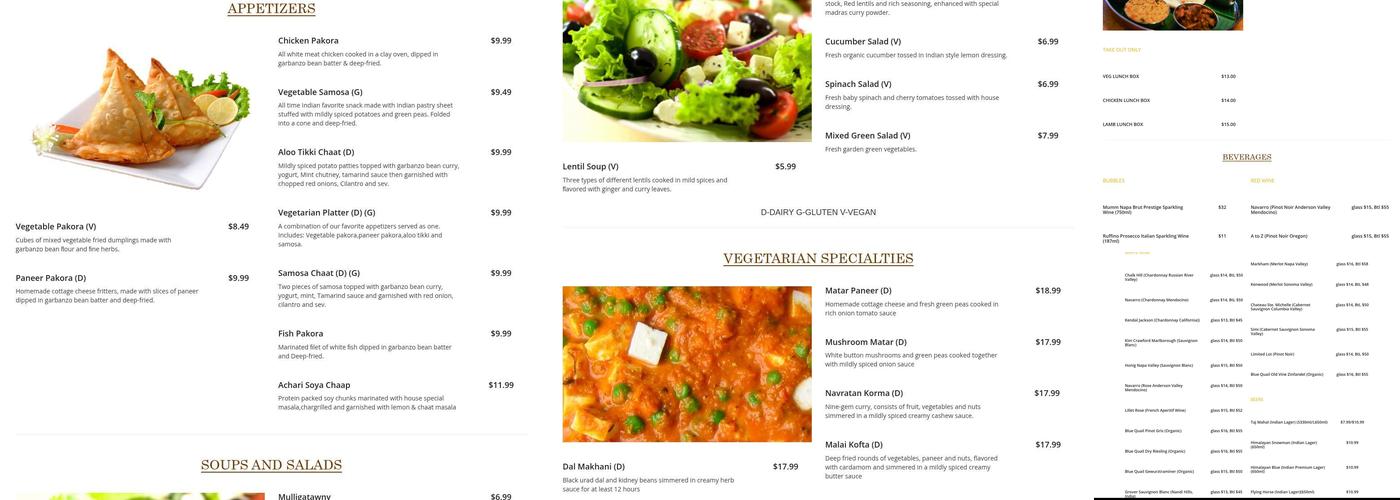 Prabh Indian Kitchen Menu