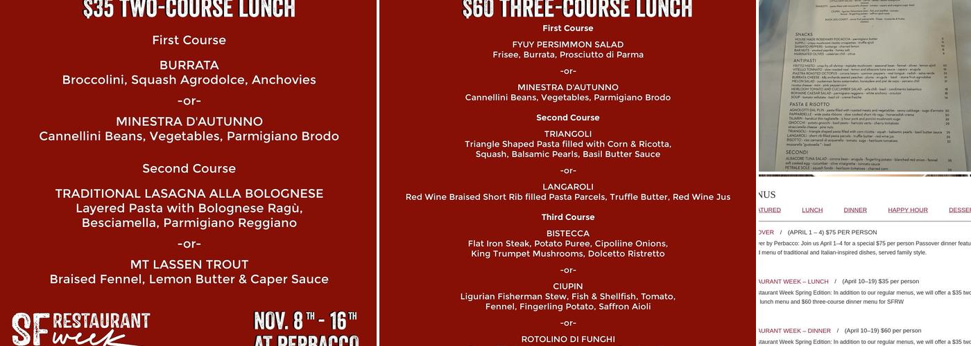 Perbacco Menu