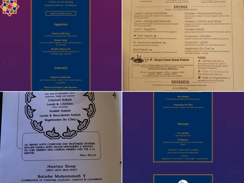 El Mansour Restaurant Menu