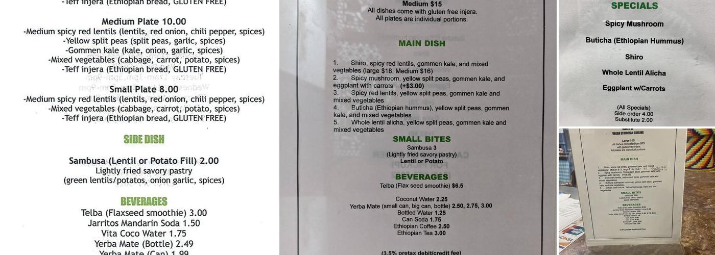 Kaffa Menu