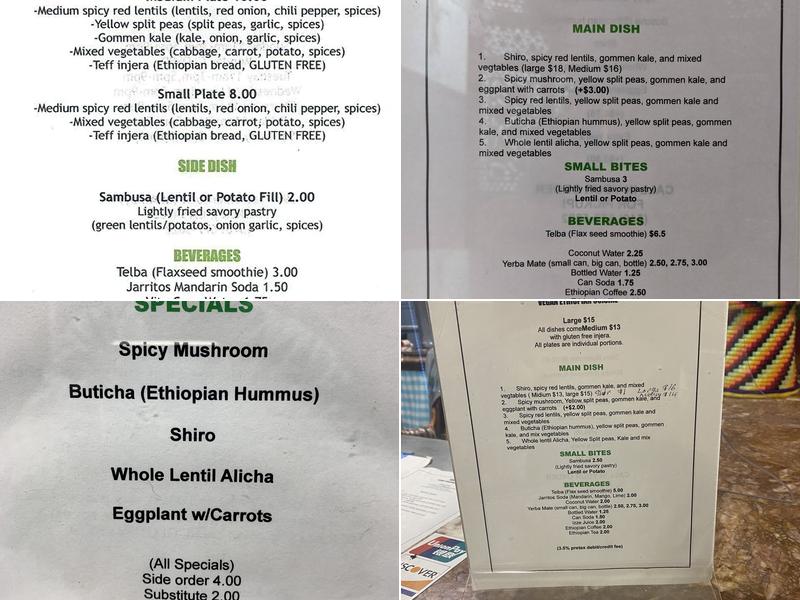 Kaffa Menu