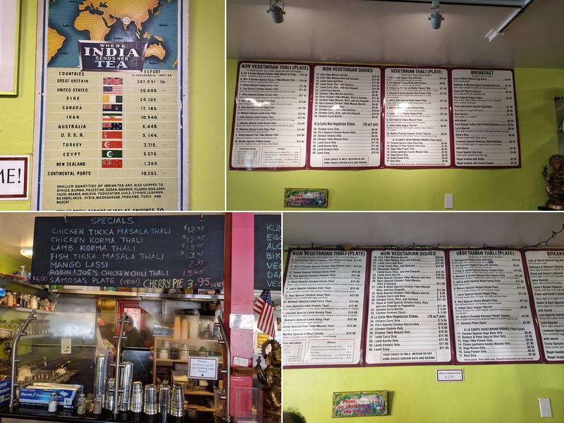 Sartaj India Cafe Menu