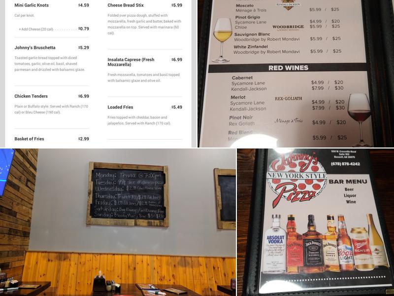 Johnny's New York Style Pizza Menu