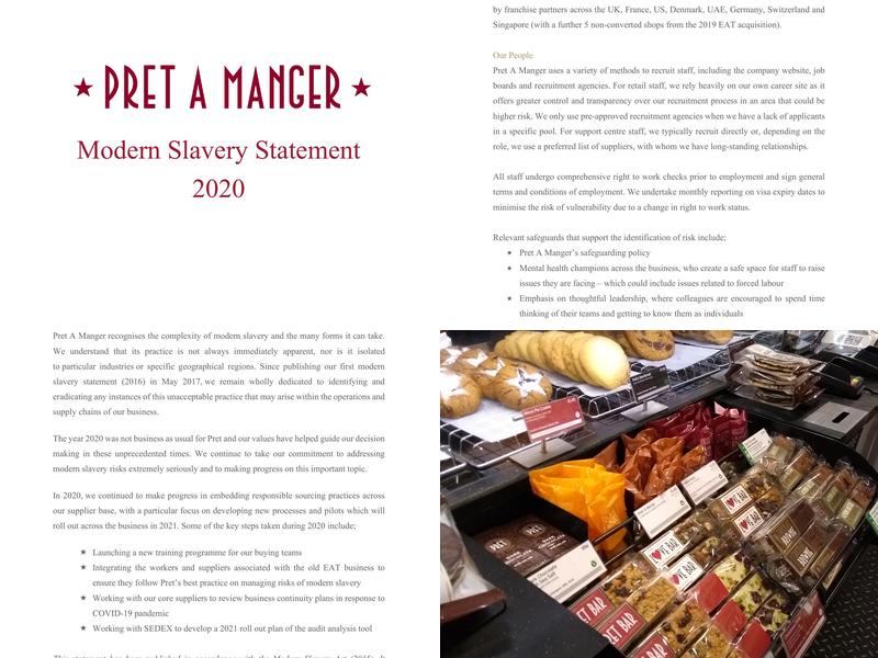 Pret A Manger Menu