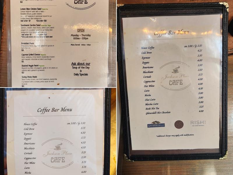 Jackson Place Café Menu
