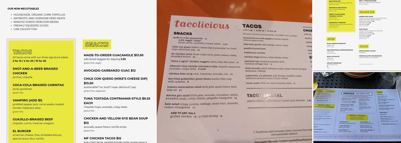 Tacolicious Menu