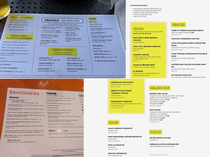 Tacolicious Menu