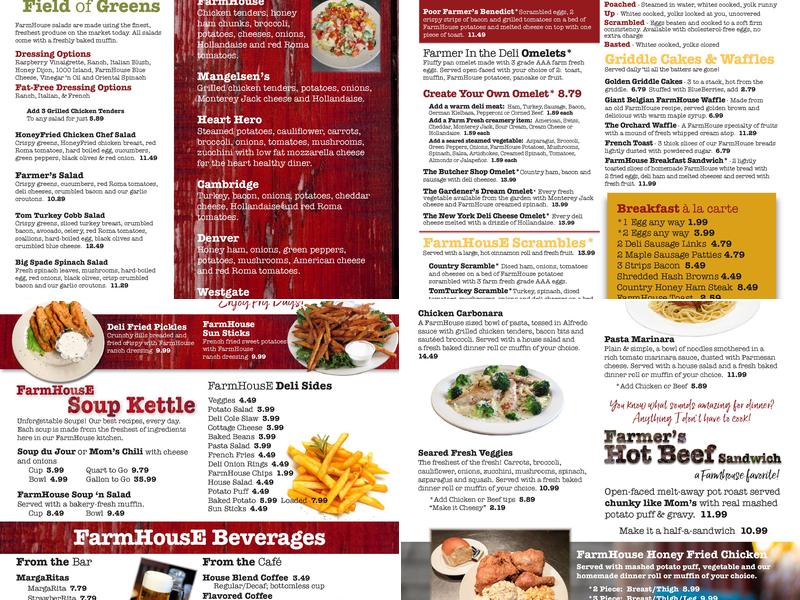 FarmHouse Cafe & Bakery Menu