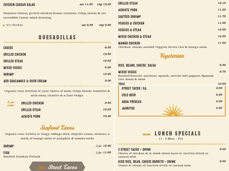 Grilly's Menu