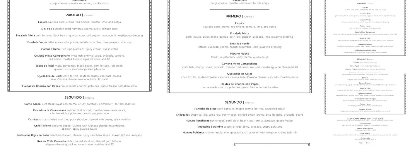 Flores San Francisco Menu